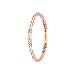 Slender Diamond and Rose Gold Bangle Set