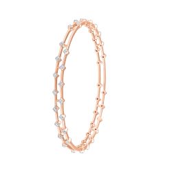 Surreal Diamond and Rose Gold Bangle Pair