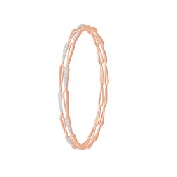 Delicate 18Kt Rose Gold Bangle Pair