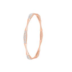 Subtle Diamond and Rose Gold Pair of Bangles