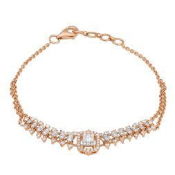 Contemporary Diamond and Rose Gold Bracelet