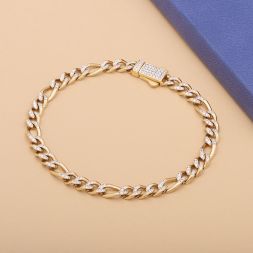 Timeless Diamond and Gold Men's Link Bracelet