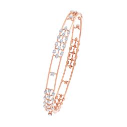 Exquisite 18KT Rose Gold and Diamond Bangle