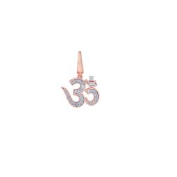 Om 14KT Rose Gold and Diamond Pendant