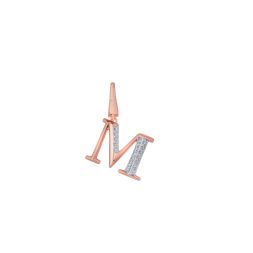 M Alphabet Diamond and 14KT Rose Gold Pendant