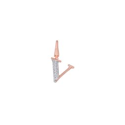 V Alphabet 14KT Rose Gold and Diamond Pendant