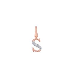 S Alphabet Diamond Pendant in 14KT Rose Gold