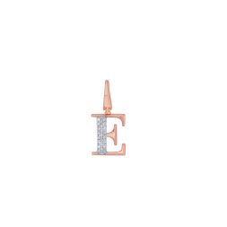 E Alphabet Diamond 14KT Rose Gold Pendant