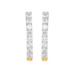 Sparkling Crown Star Diamond Hoop Earrings