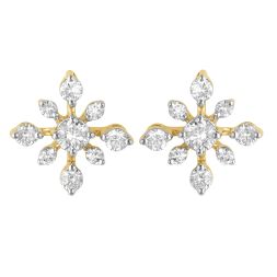 Floral Shape Diamond Earring