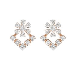 Delicate Floral Diamond Studs