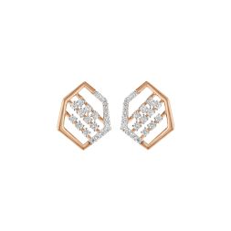 Glistening Yellow Gold Diamond Earrings