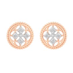 Glinting Rose Gold Diamond Earrings