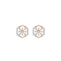 Shimmering Rose Gold Diamond Earrings