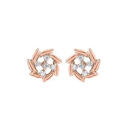 Glimmering Diamond Rose Gold Earrings