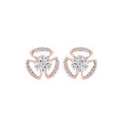 Glittering Grace Diamond Rose Gold Earrings