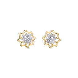 Minimalist Floral Diamond Studs