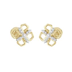 Brilliant Clover Design Diamond Studs