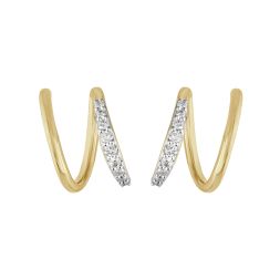 Spiral Design Diamond Earrings