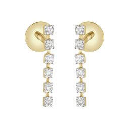 Diamond Lined Earrings in Yellow Gold