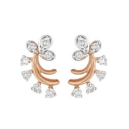 Fern Design Diamond Studs