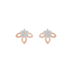 Dainty Floral Rose Gold Studs