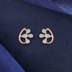 Stylish 14Kt Rose Gold Studs