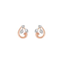 Leaf Design Diamond Earrings