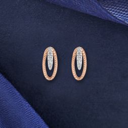 Simple Oval Design Diamond Studs