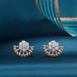 Half Moon Design Diamond Studs