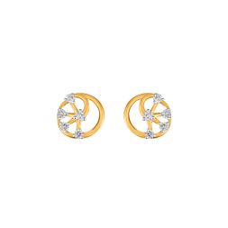 Simple Diamond and Yellow Gold Studs