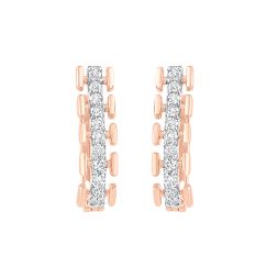 Iridescent Rose Gold And Diamond Earrings