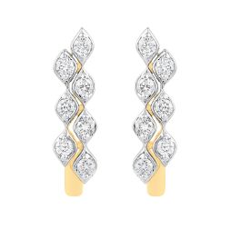 Pristine Yellow Gold And Diamond Earrings