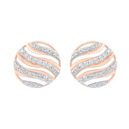 Glimmering Rose Gold And Diamond Earrings