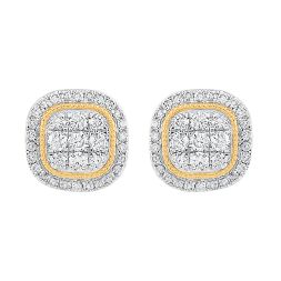 Luminescent Yellow Gold And Diamond Earrings