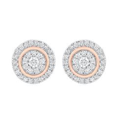 Crystalline Rose Gold And Diamond Earrings