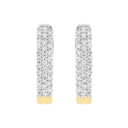 Frosted Yellow Gold And Diamond Earrings