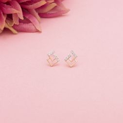 Delicate Geometric Design Diamond Studs