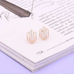 Stylish Geometric Design Diamond Studs