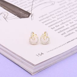 Pretty Swirl Design Diamond Studs