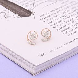 Gleaming Floral Diamond Studs