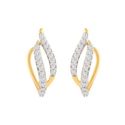 Iridescent Swirl Design Diamond Hoop Earrings