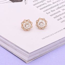 Radiant Floral Diamond Studs