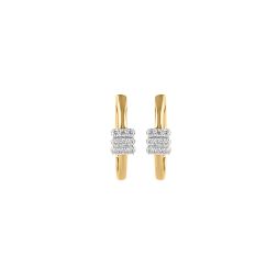 Dressy Geometric Diamond Hoop Earrings