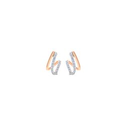 Gleaming Swirl Design Diamond Hoop Earrings