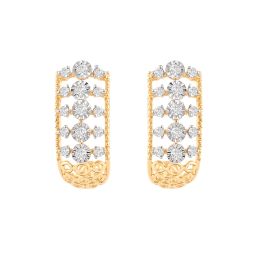 Sparkling Casual Diamond Hoop Earrings