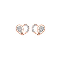 Fashionable Heart Shaped Diamond Studs