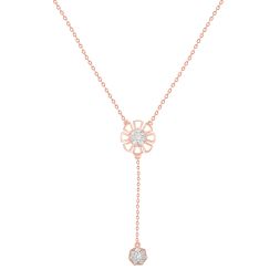 Fascinating Rose Gold and Diamond Lariat Necklace