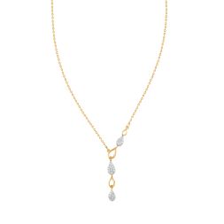 Drop Design Diamond Lariat Necklace