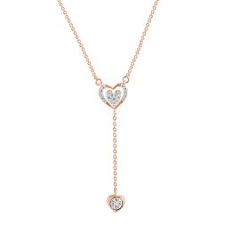 Heart Shaped Diamond Lariat Necklace